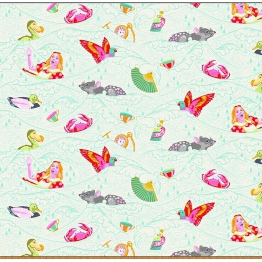 Tula Pink Curiouser & Curiouser   "Sea of Tears" Cotton Fabric  1 Yard